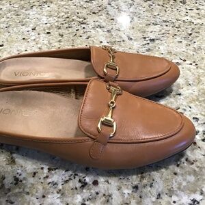 Vionic Leather Adeline Slip-On Mules Size 8 Comfort Chestnut brown GUC